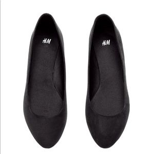 Black suede H&M Ballet Flats
